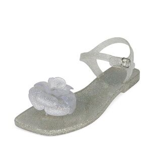 Jeffrey Campbell Fleurisse Jelly Sandals Flower Clear Glitter